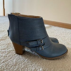 Blue 2” Heeled Booties